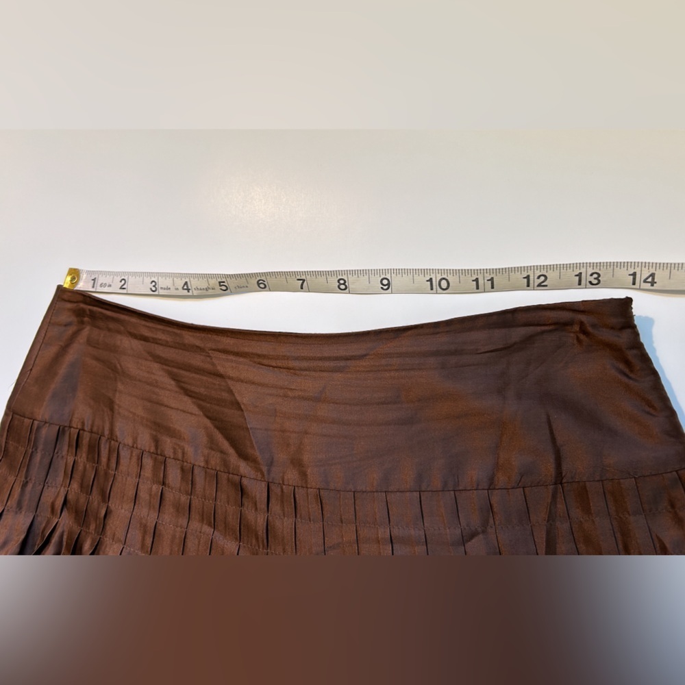 Y2K Alfani Brown Gold Embellished Bubble Skirt Size 2P - Picture 8 of 10
